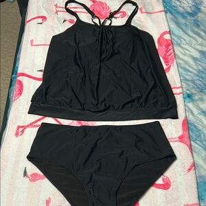 Black Tankini Swimsuit Set